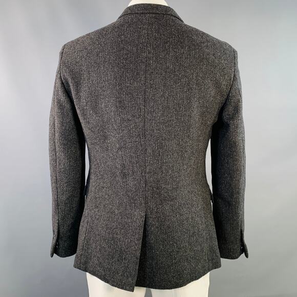 JOHN VARVATOS STAR USA Size 42 Grey Charcoal Herringbone Wool Blend Sport Coat - Picture 4 of 8